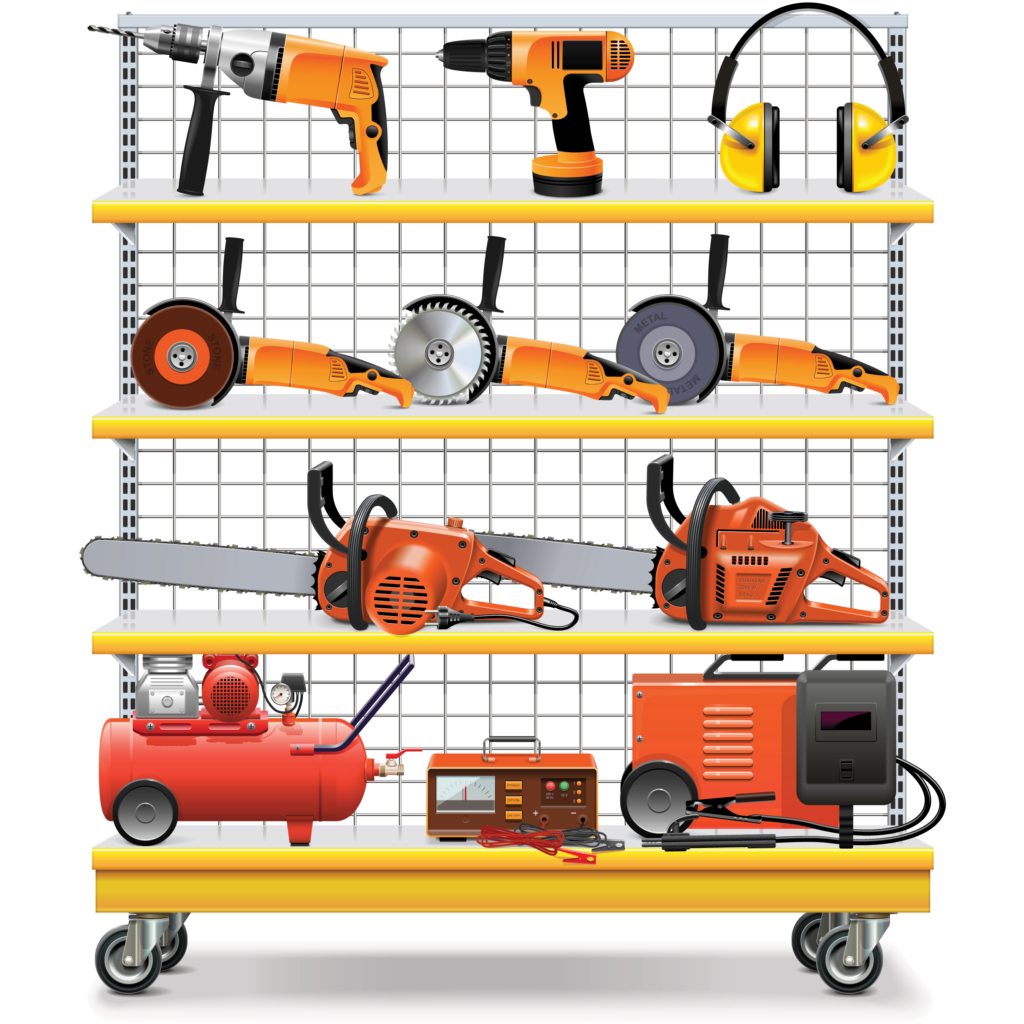 We sell power tools, sports equipment, DSLR cameras, and even antiques.